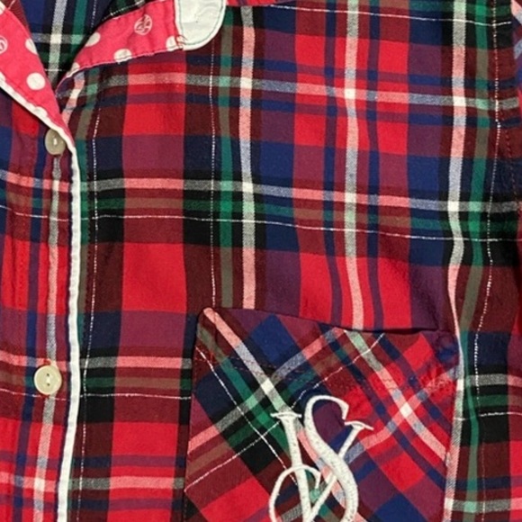 Victoria's Secret Red Plaid Pajama Night Shirt Get$25off$75purchase+free gift - Picture 4 of 6